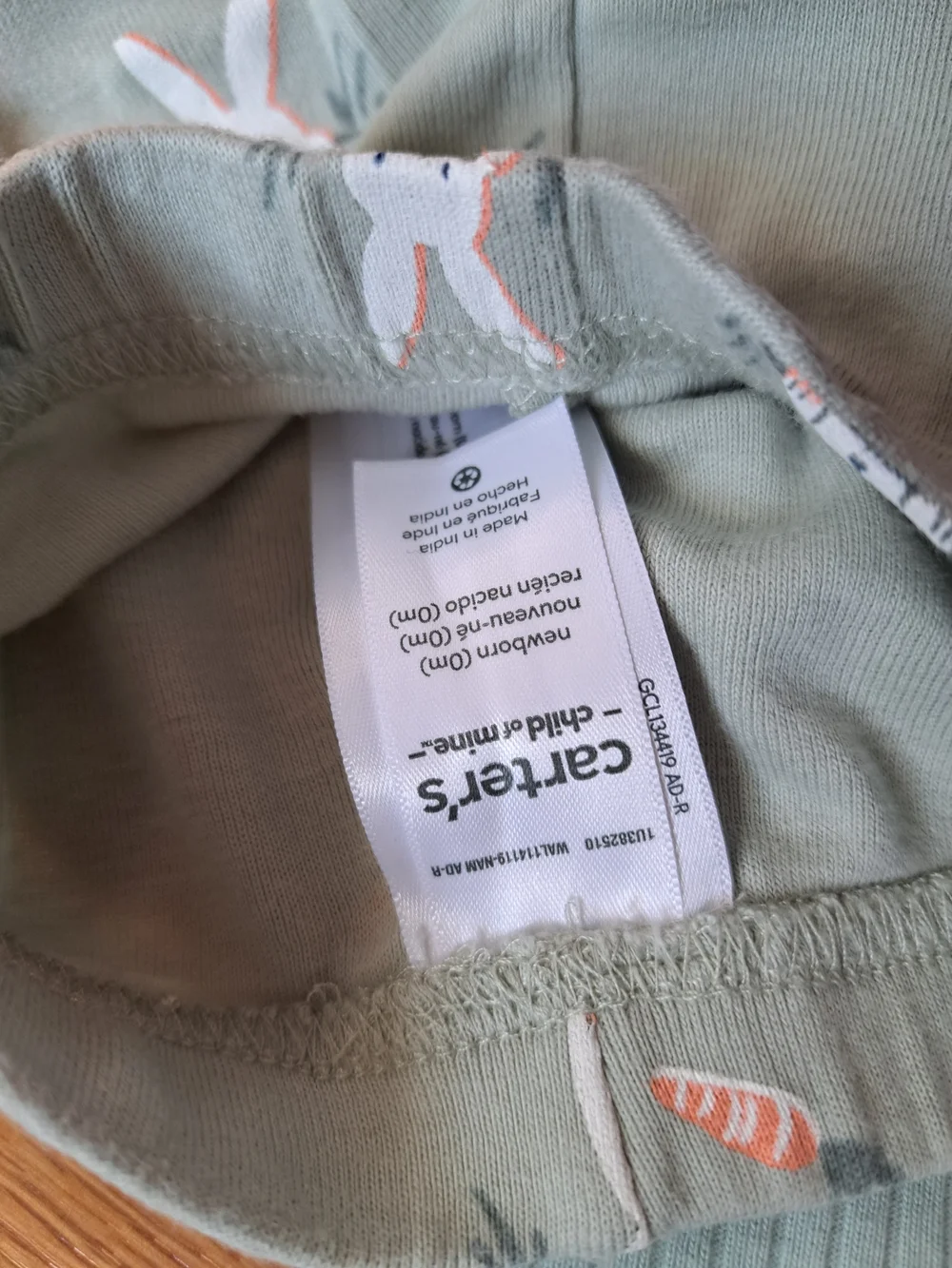 Carter's Mint Green Ribbed Bodysuit and Bunny Print Pants Set